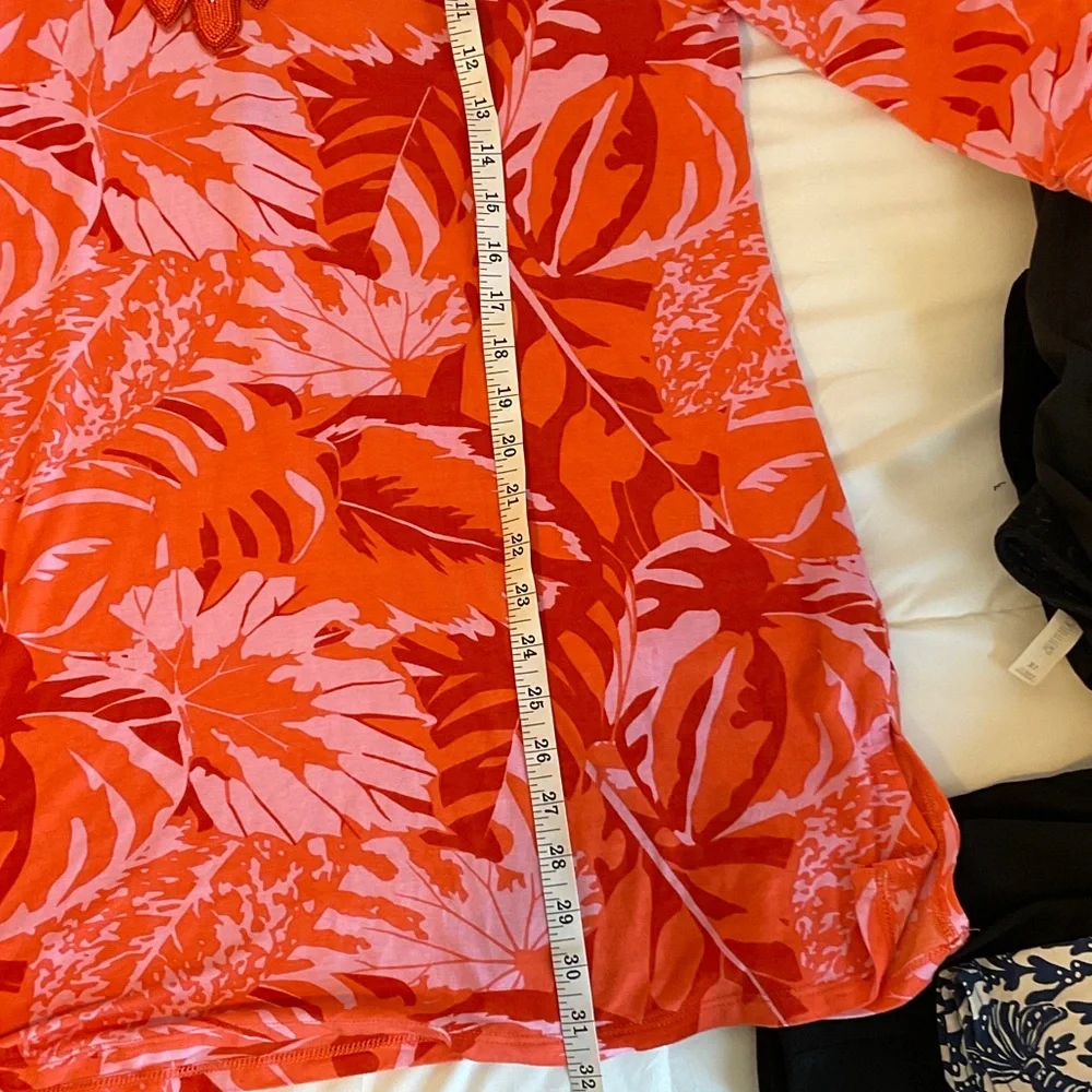 Vibrant Orange and Pink Floral Tunic - Picture 4 of 5